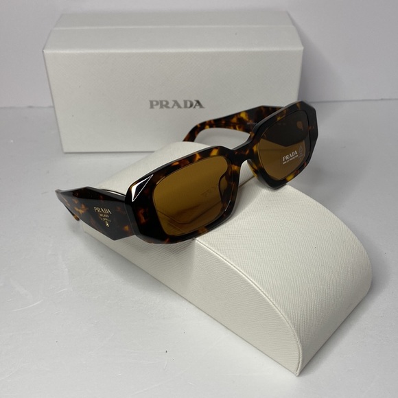 PRADA PR 17WS Tortoise Rectangle Sunglasses - Picture 3 of 14